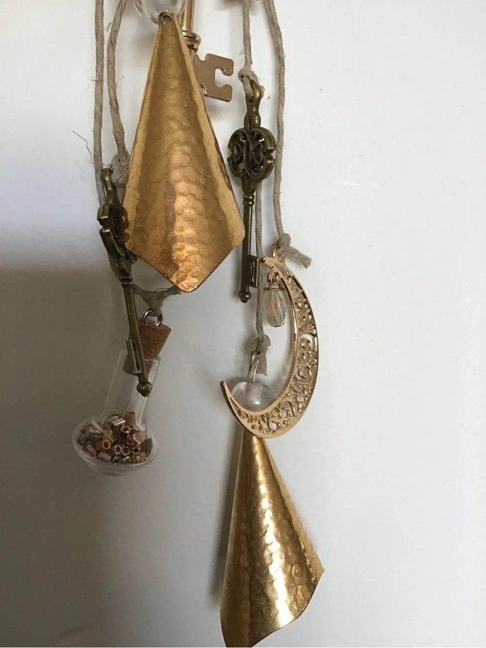 Gold and Brown Decorative Hanging Wind Chime Wall Accent
